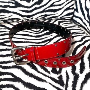 Cherry Red Studded Belt